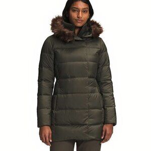 The North Face Women’s Green Down Parka Coat with Faux Fur Hood | Size XS